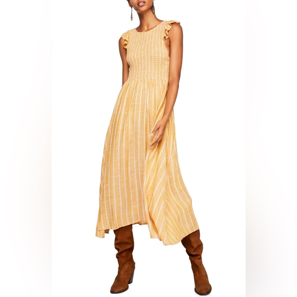 Free People Yellow Stripe Maxi Dress - Picture 2 of 6